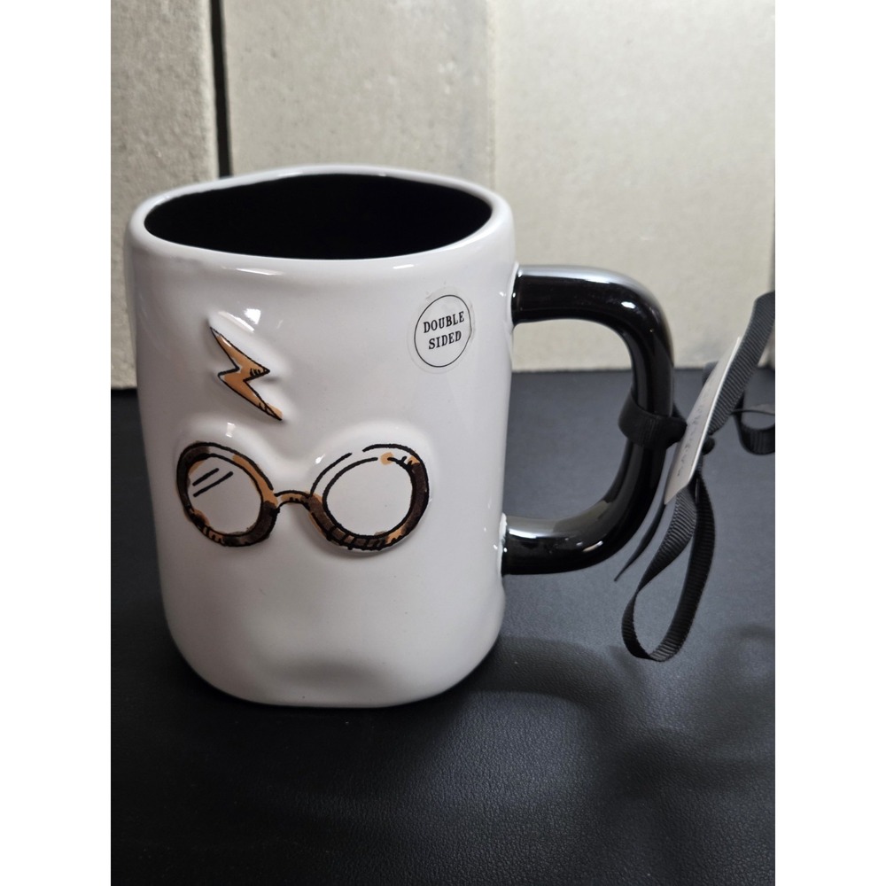 Rae Dunn Harry Potter Mug Glasses Lightning Bolt Double Sided 14 oz New With Tag